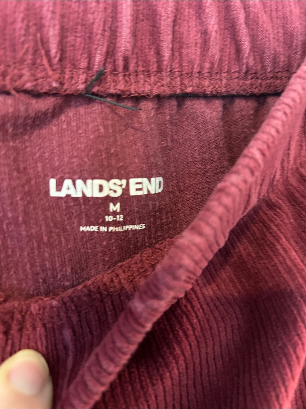 Cozy Lands' End Women's Pull-On Wide-Leg Pants in Deep Wine, Medium - Picture 4 of 8